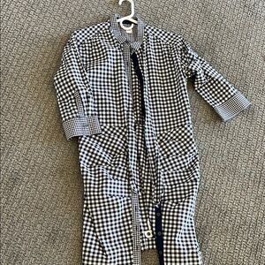 Navy and White Gingham Dress